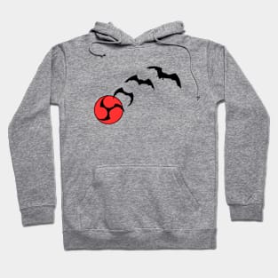 Bat Mitsudomoe black red Hoodie